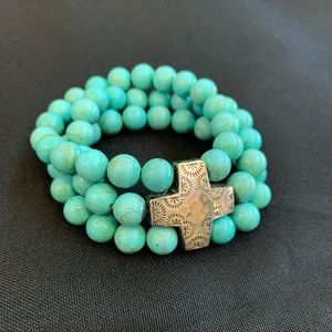 Silpada Sterling Silver Howlite Stretch Bracelet